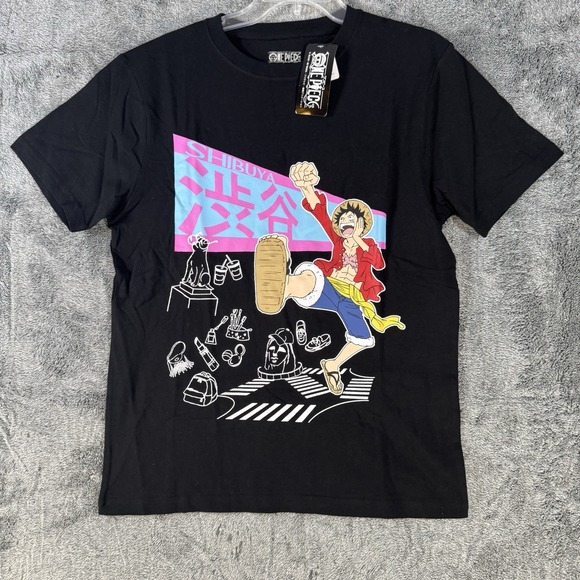 ExclusiveLMSM Other - NWT One Piece Official Anime TShirt Luffy Japan Exclusive Black Size L Fine Plus